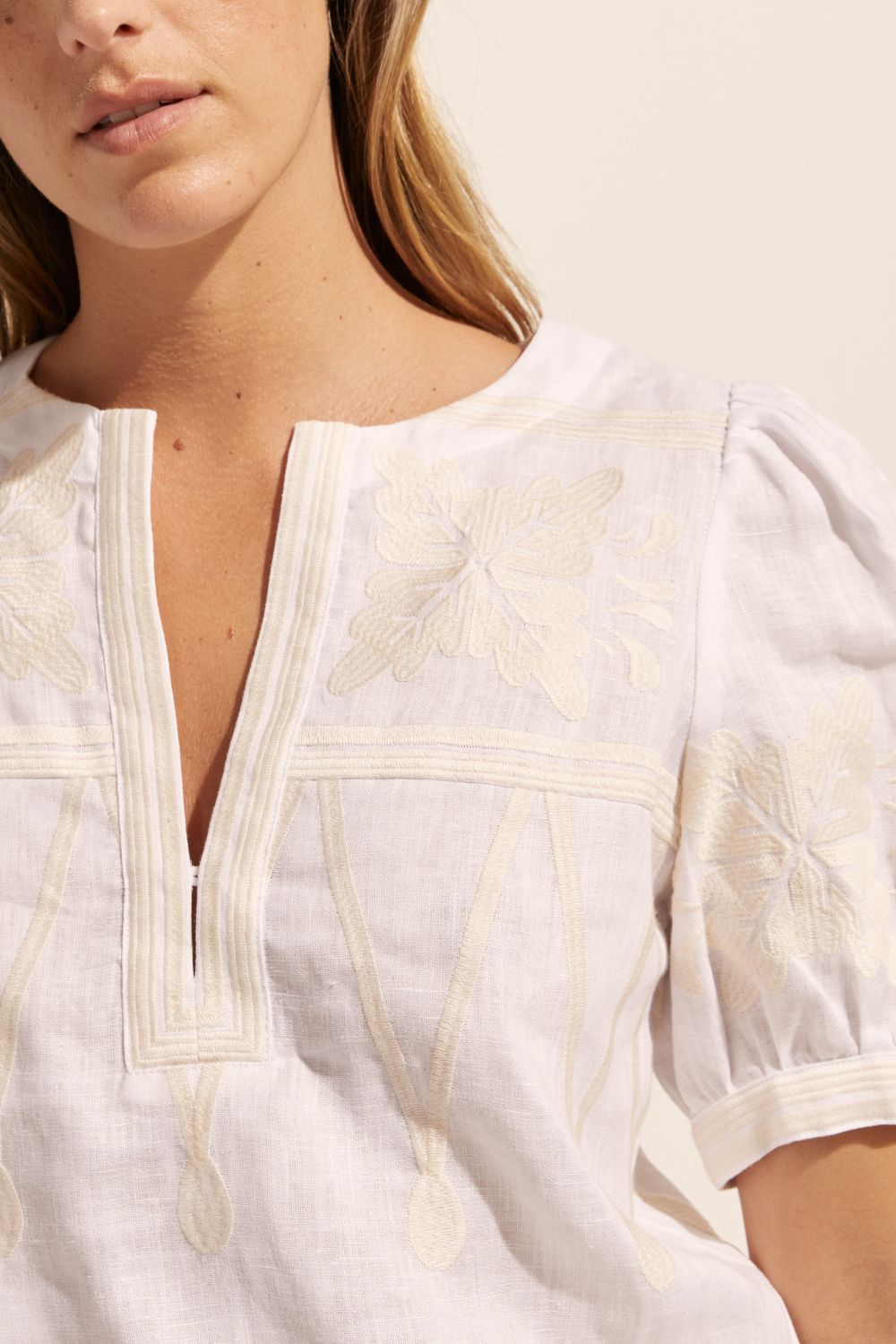 Venture Top - Porcelain Embroid