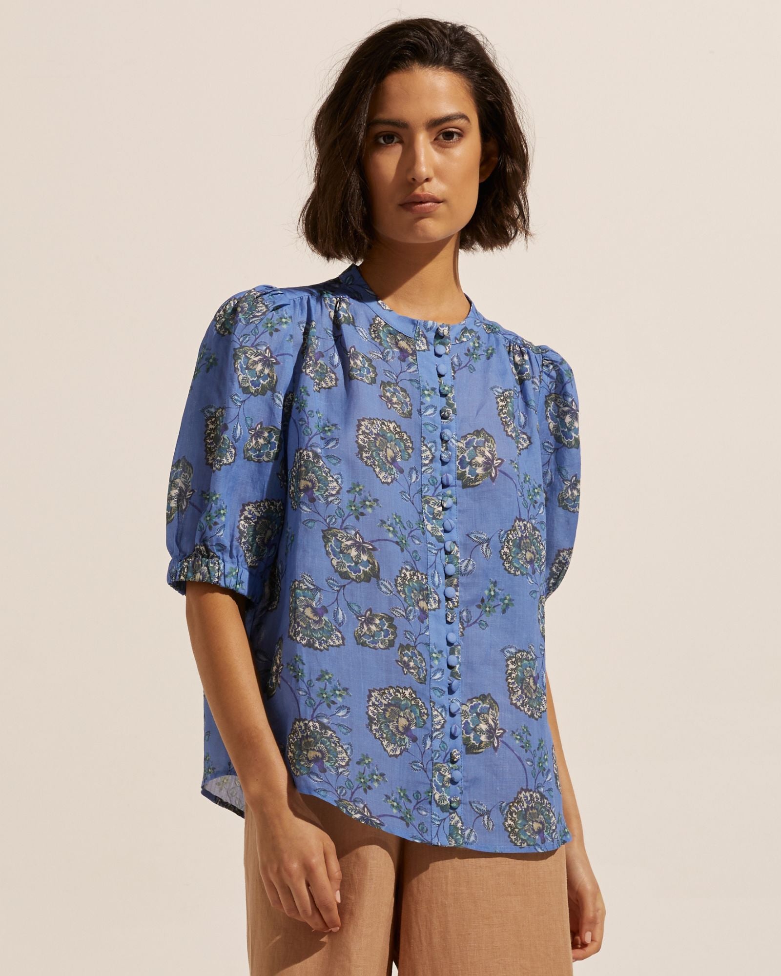 virtue top - azure botanic