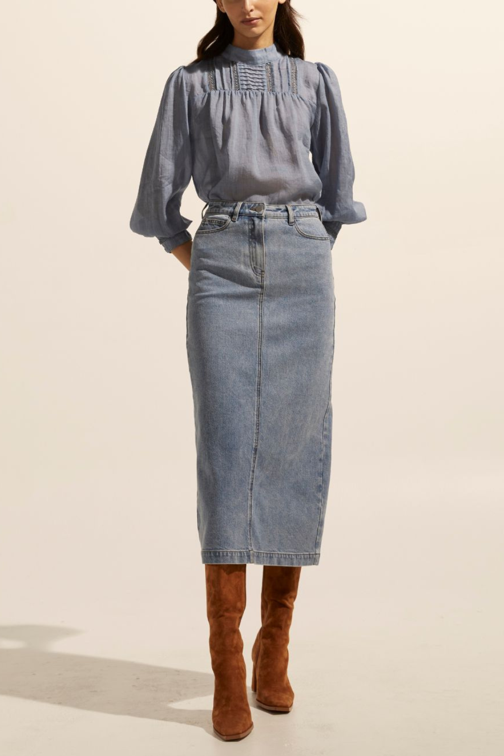 accord skirt - washed denim