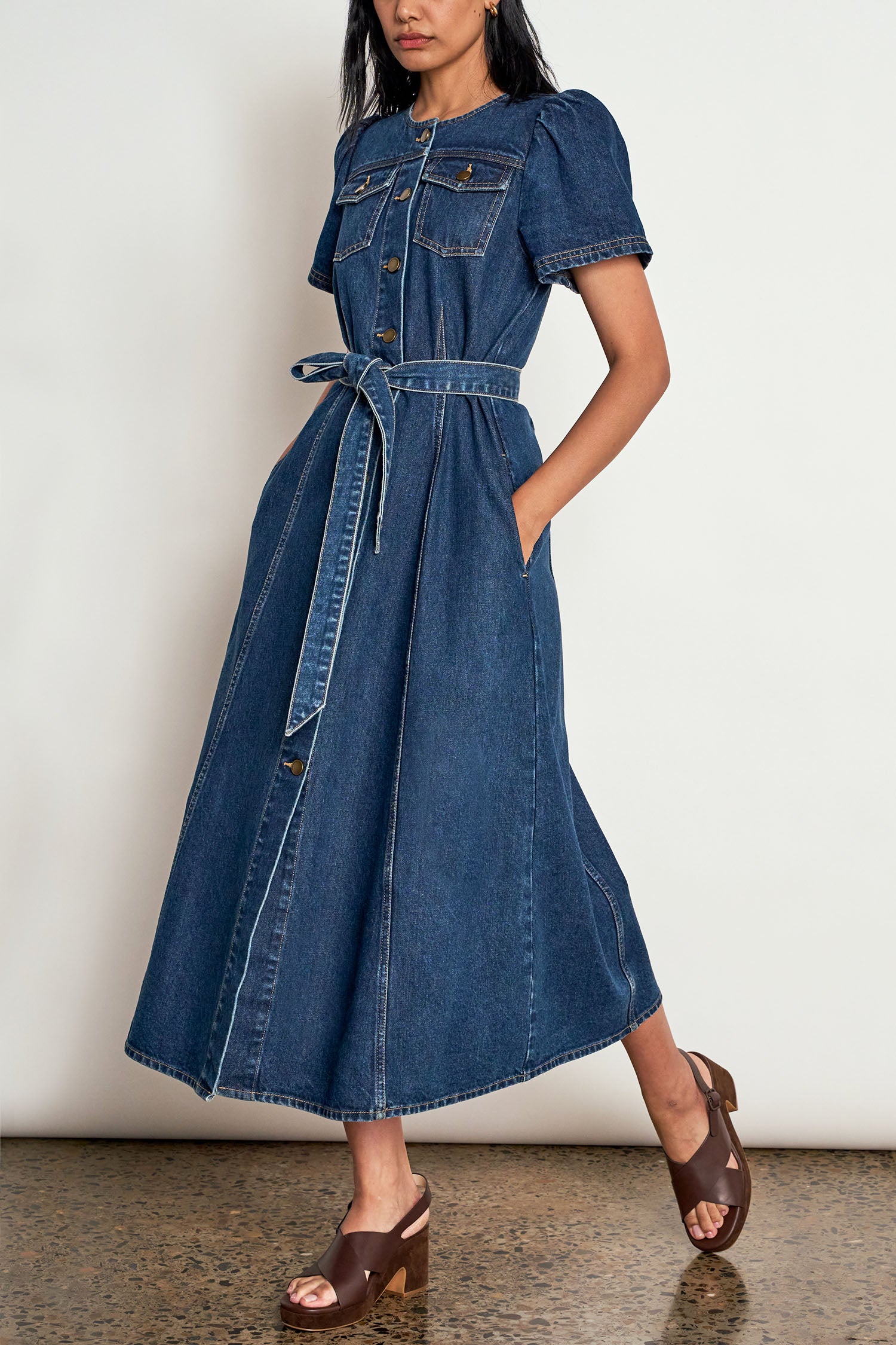 allude dress - indigo denim