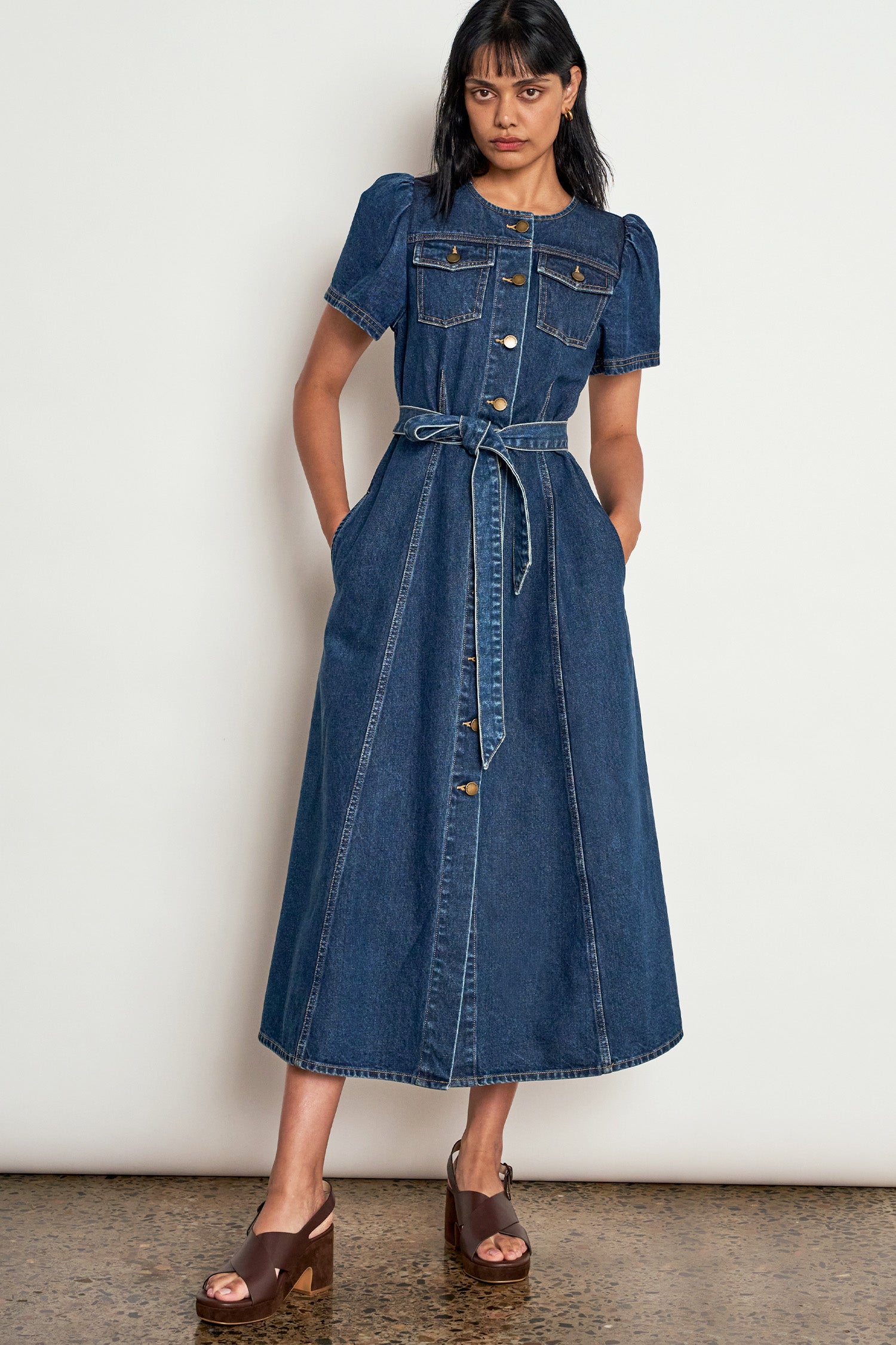 allude dress - indigo denim