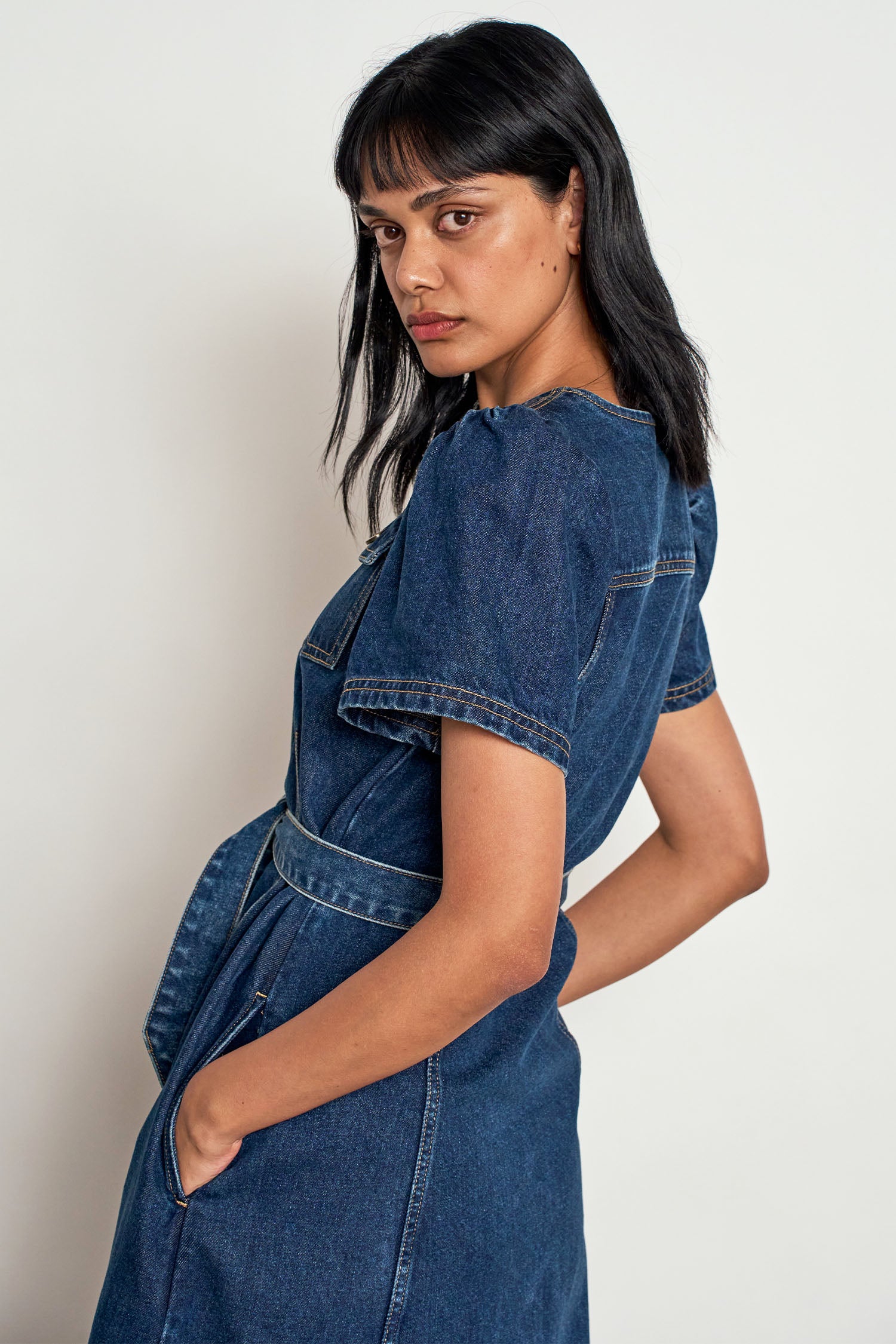allude dress - indigo denim