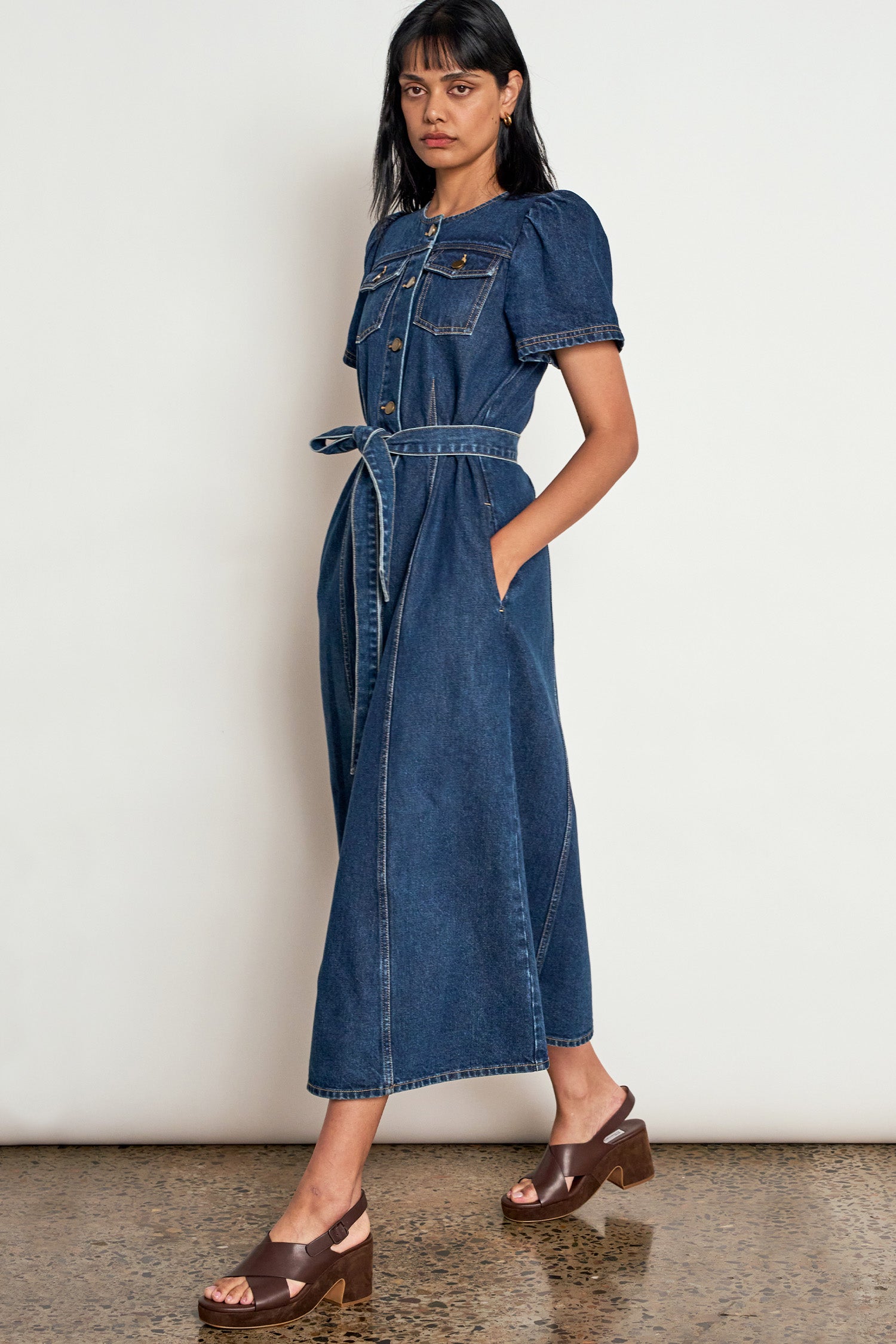 allude dress - indigo denim