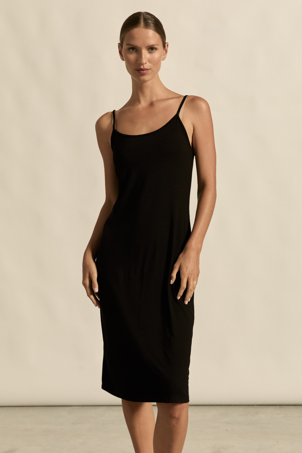 long cami dress - black