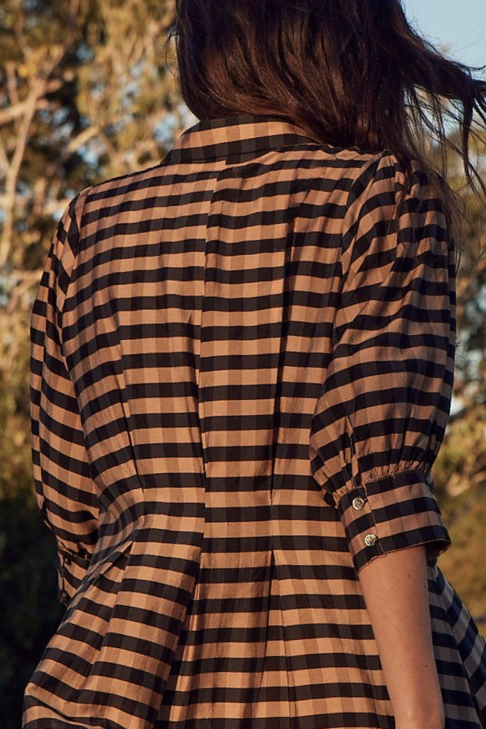 befit dress - toffee black check