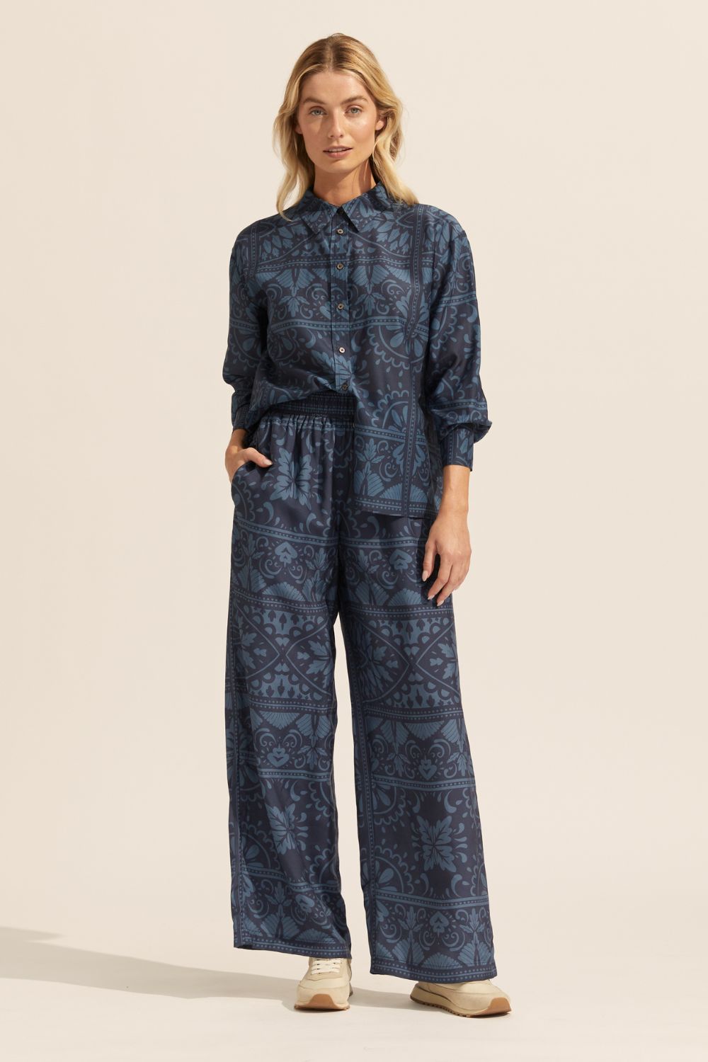 breeze pant - indigo mosaic