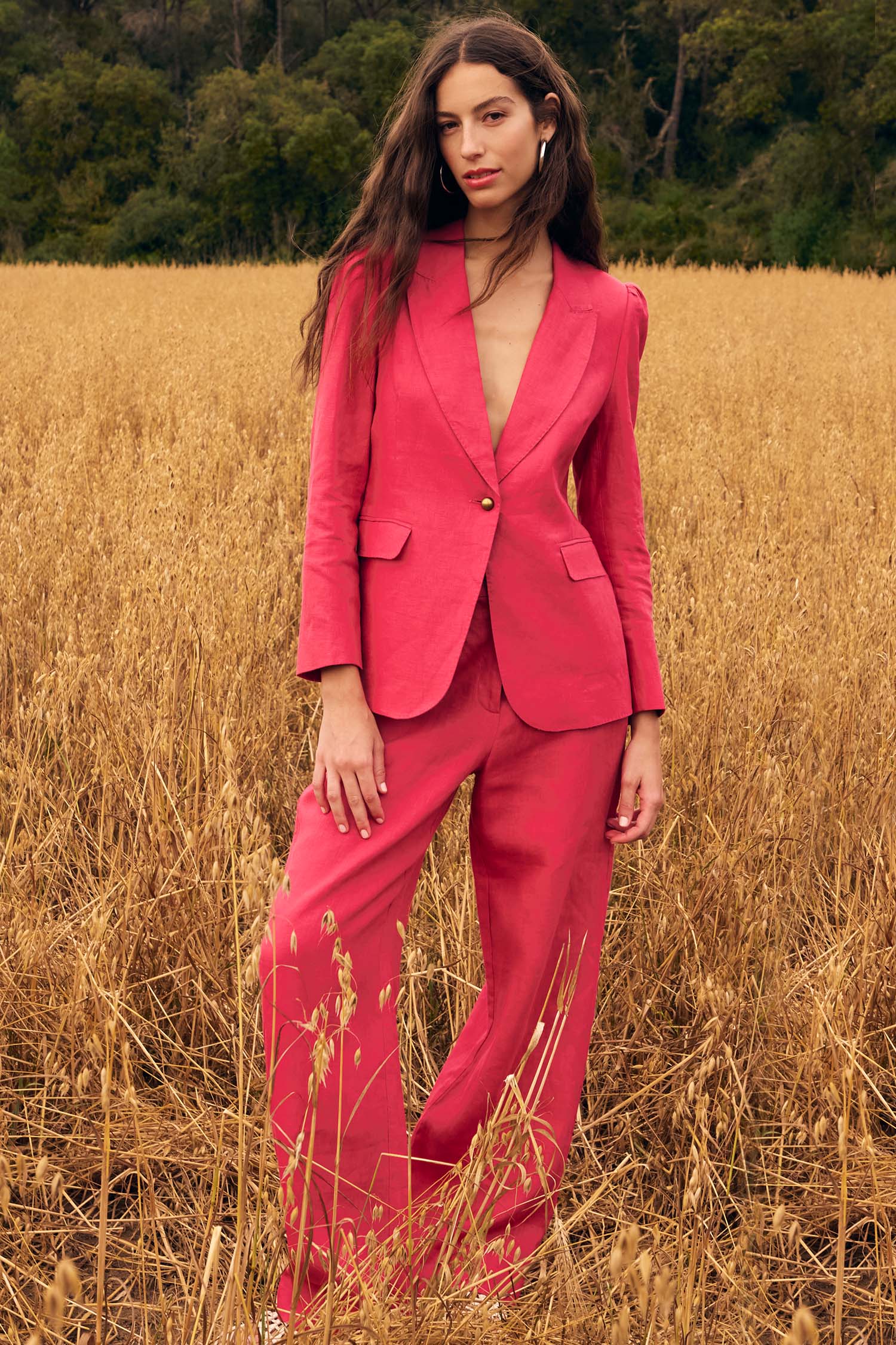 crest jacket - rhubarb