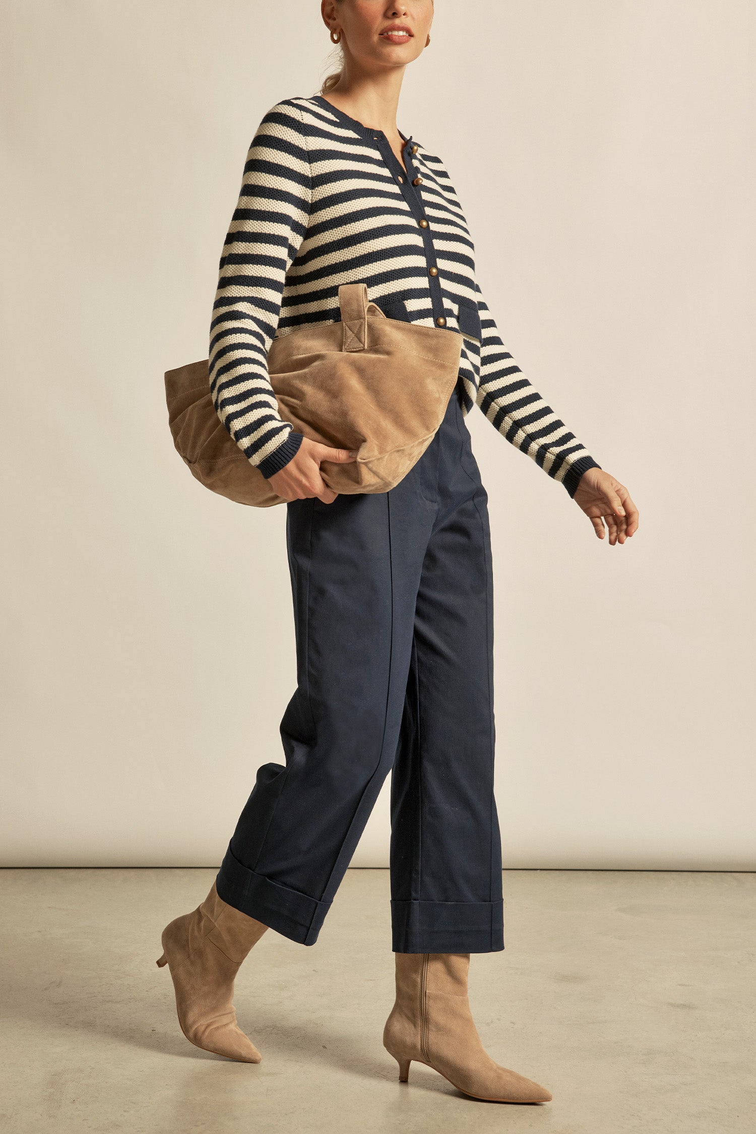 camber knit - Midnight cream stripe|  zoe kratzmann| considered design