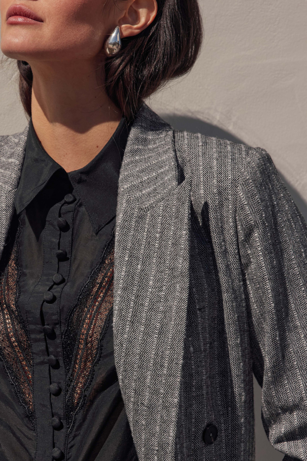 catalysis jacket - herringbone pinstripe