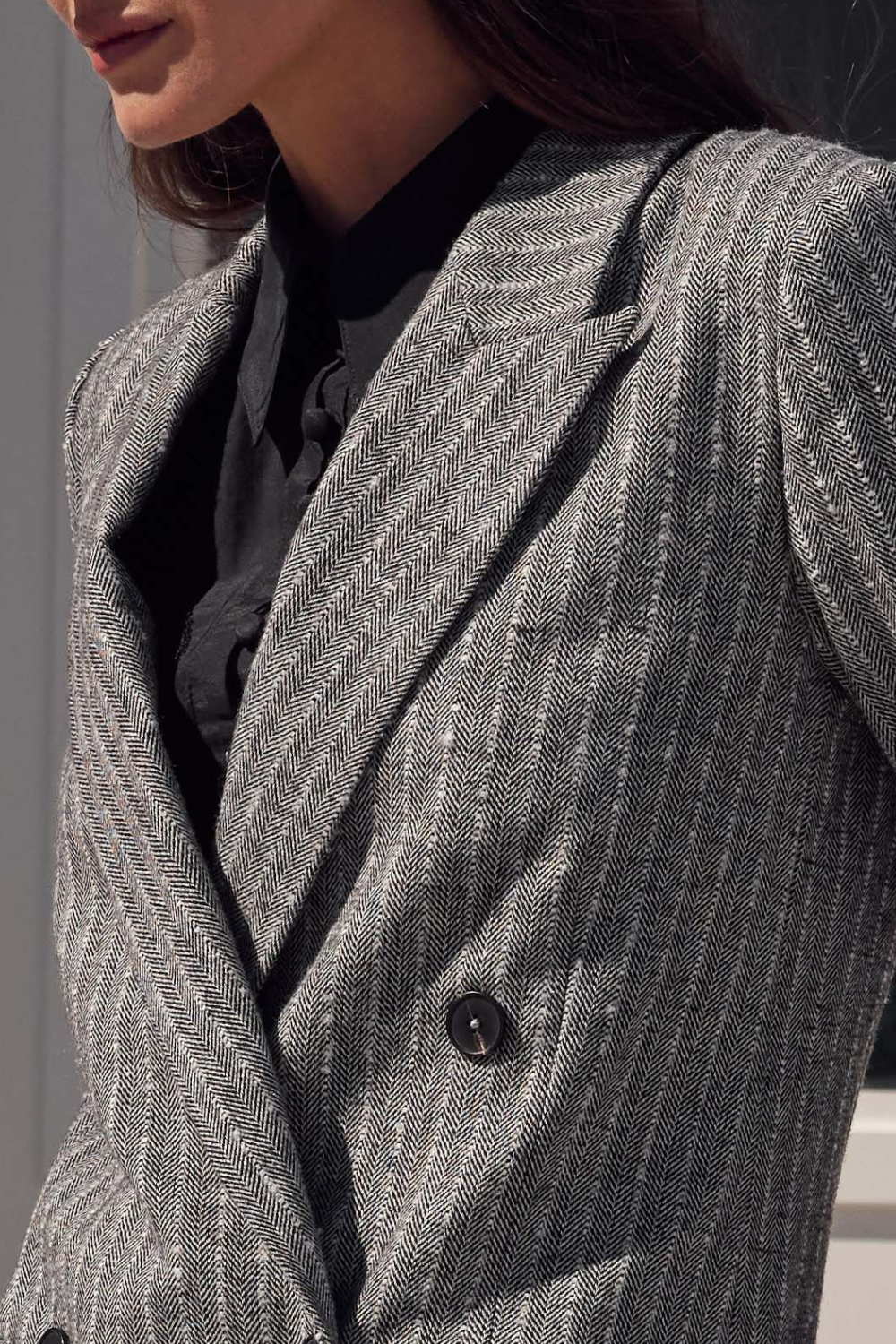 catalysis jacket - herringbone pinstripe – zoe kratzmann