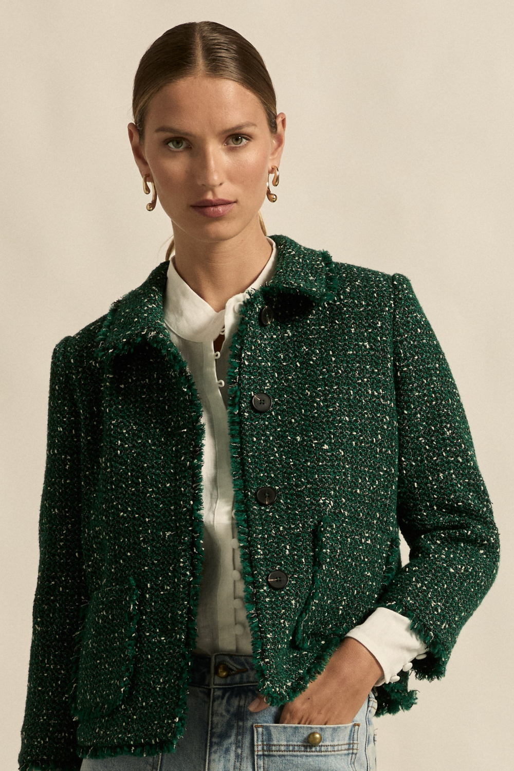 certify jacket - emerald boucle