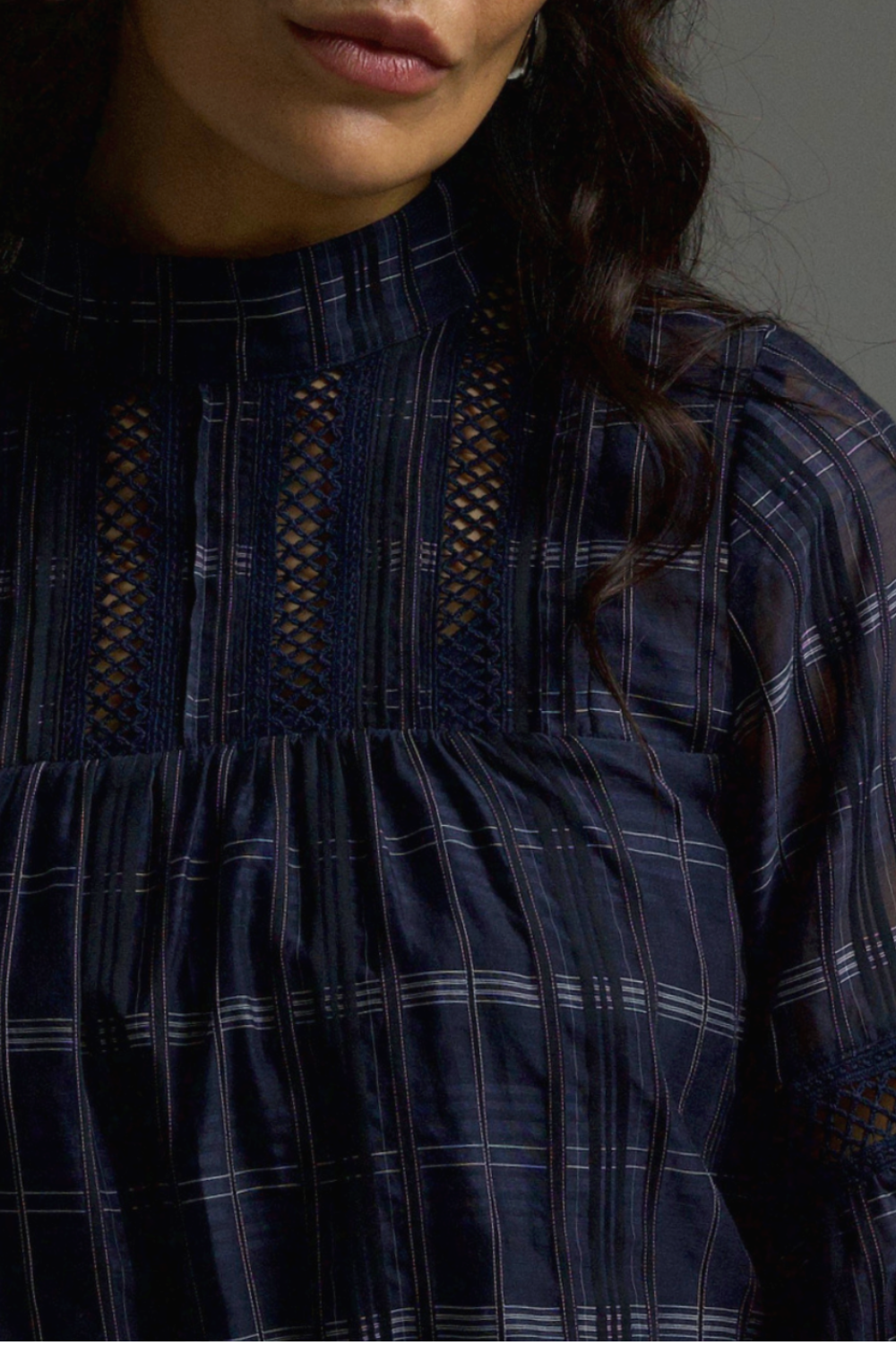 citation top - ink black check