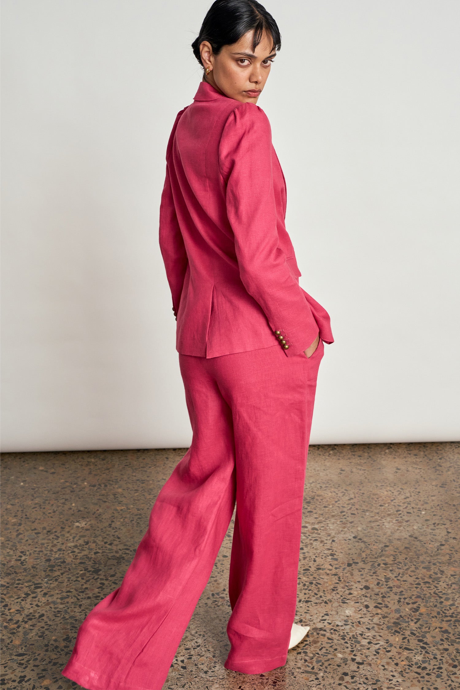 crest jacket - rhubarb