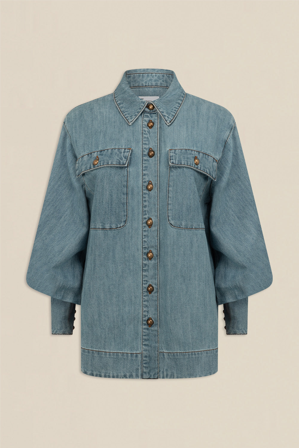 crest top - light washed denim