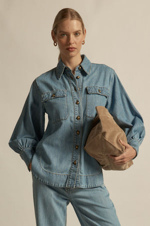 crest top - light washed denim|  zoe kratzmann| considered design