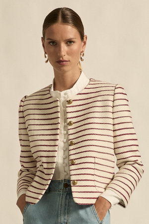 dash jacket - crimson stripe boucle