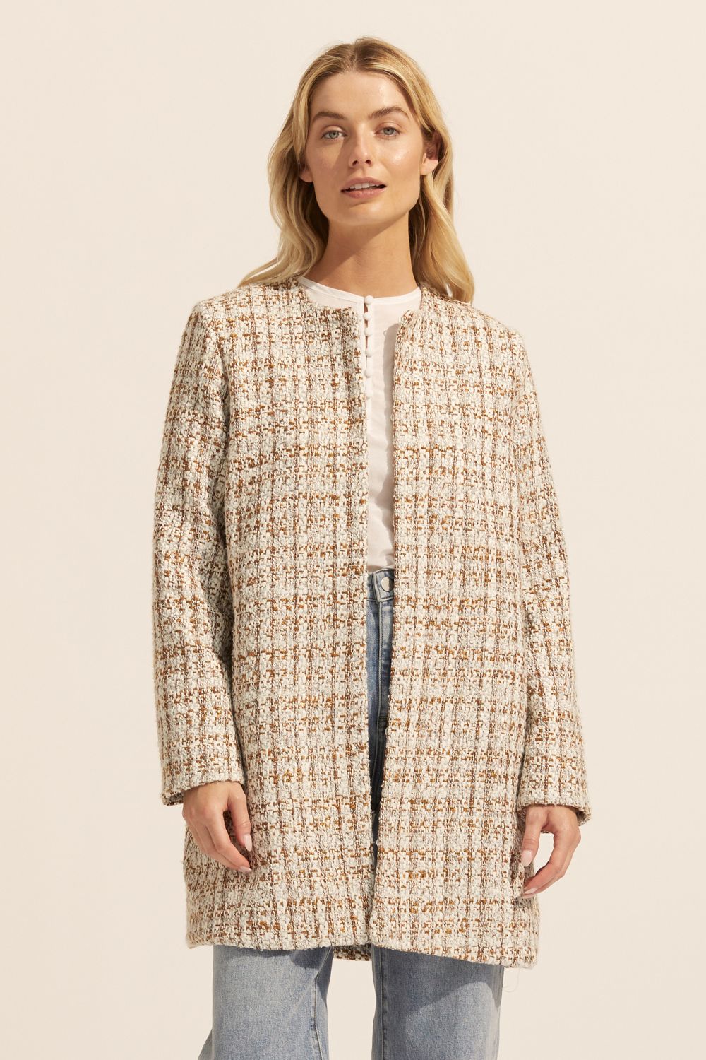 decant coat - caramel boucle