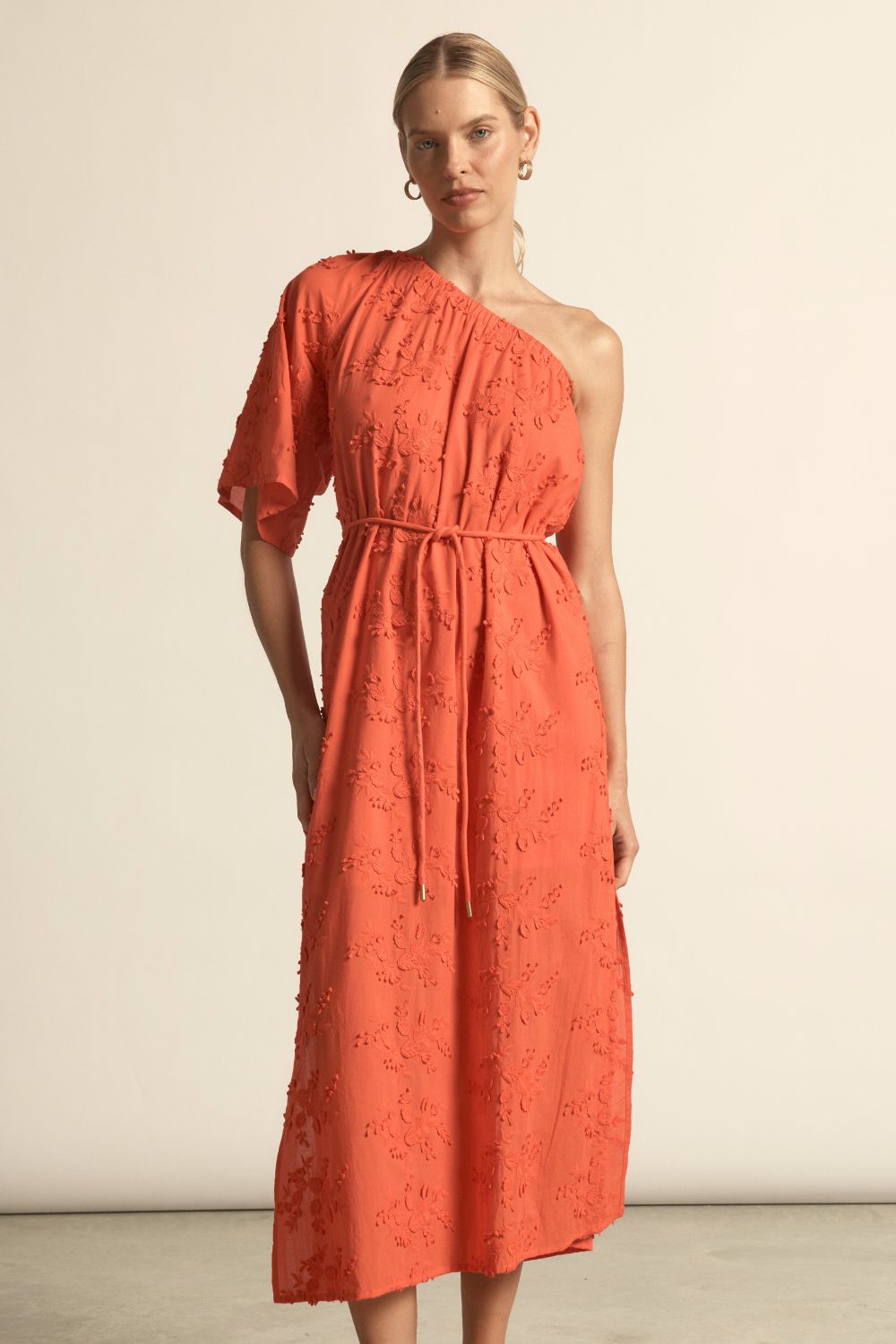 Muse One-Shoulder Dress - persimmon|  zoe kratzmann| considered design