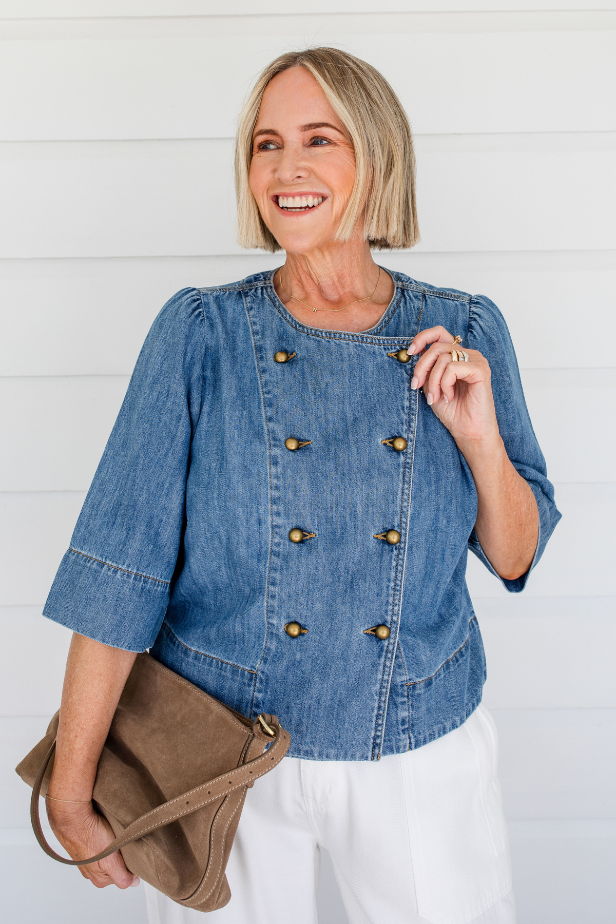 plunge jacket - mid wash denim|  zoe kratzmann| considered design