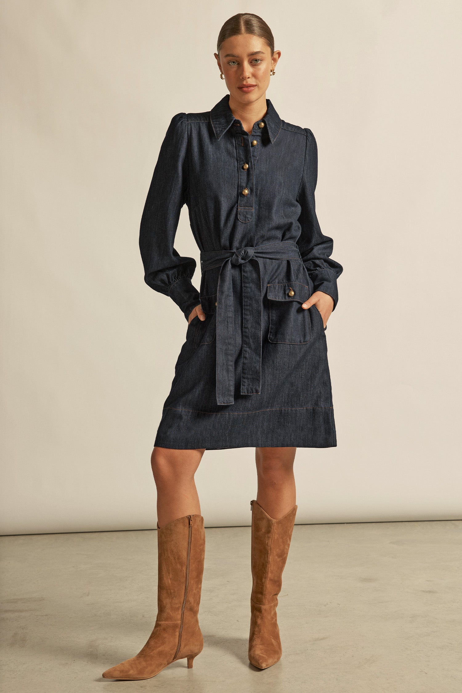 Opal dress - dark denim|  zoe kratzmann| considered design