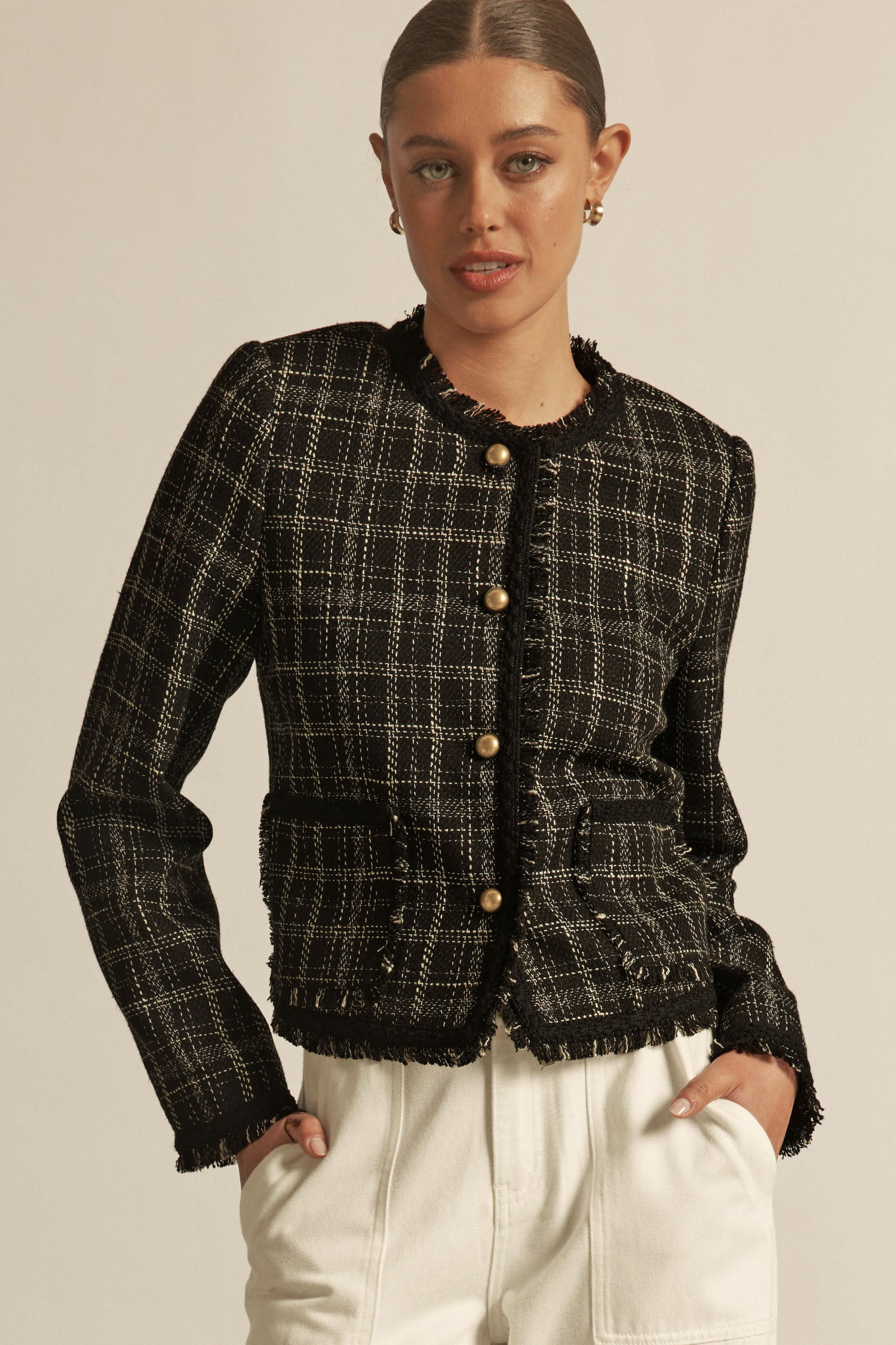 Quill Jacket - black porcelain check|  zoe kratzmann| considered design