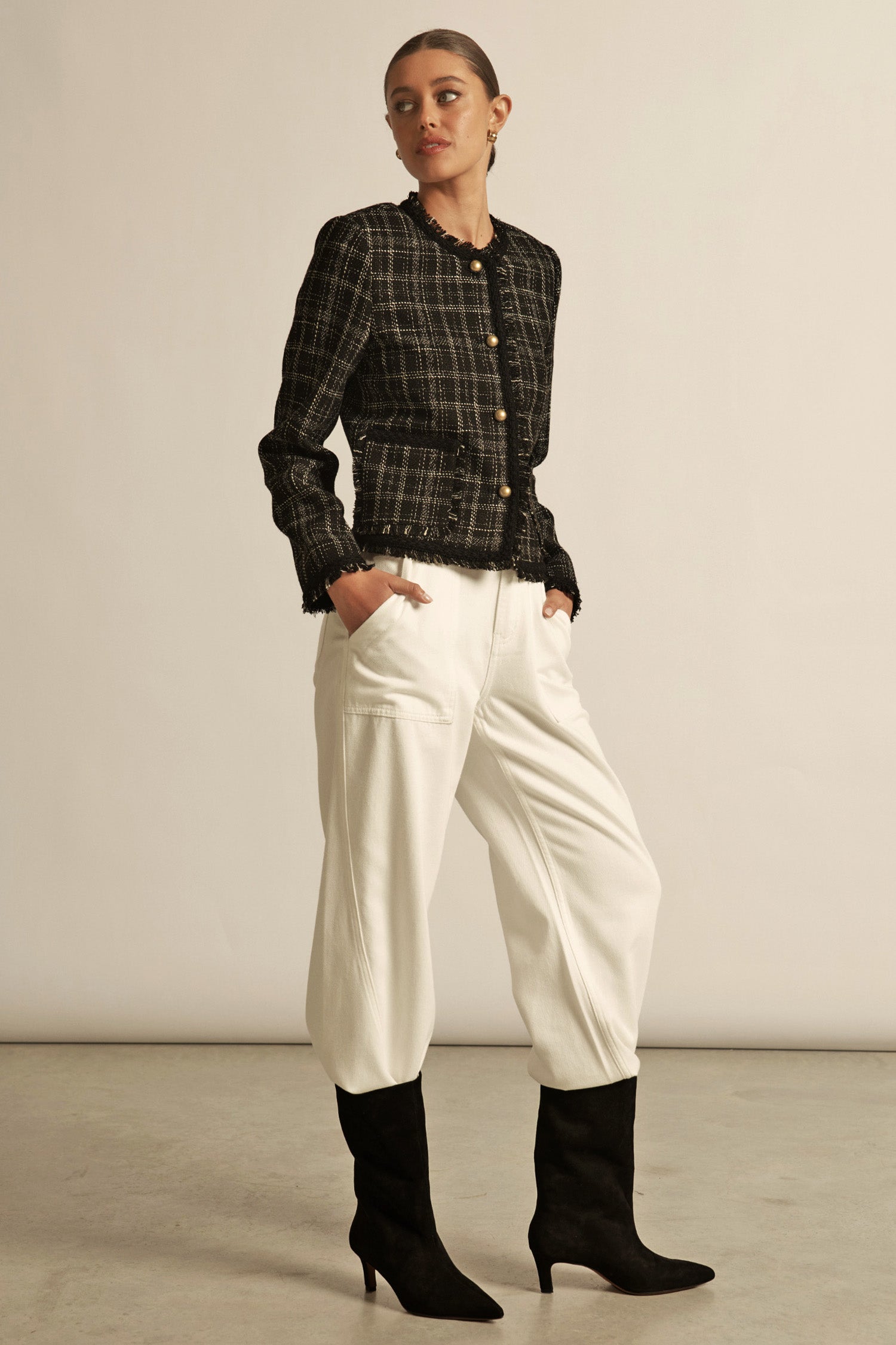 Quill Jacket - black porcelain check|  zoe kratzmann| considered design