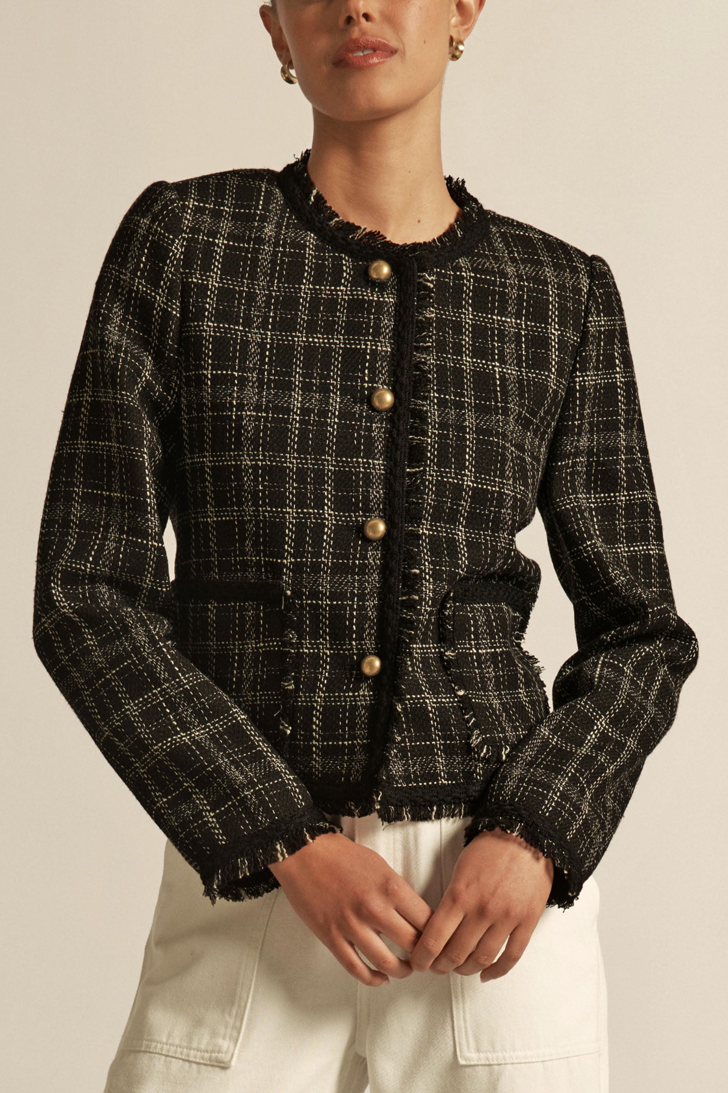 Quill Jacket - black porcelain check|  zoe kratzmann| considered design