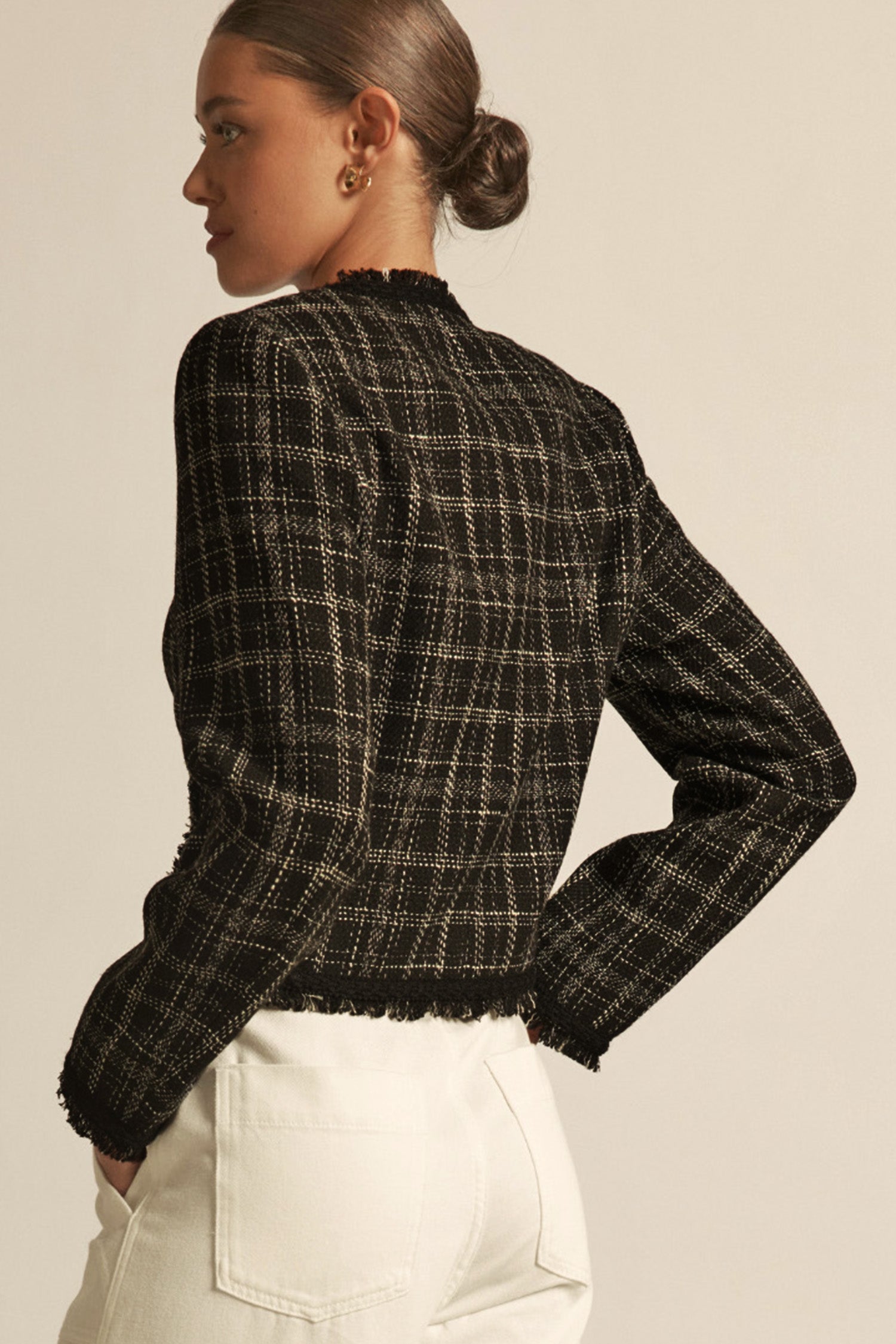 Quill Jacket - black porcelain check|  zoe kratzmann| considered design