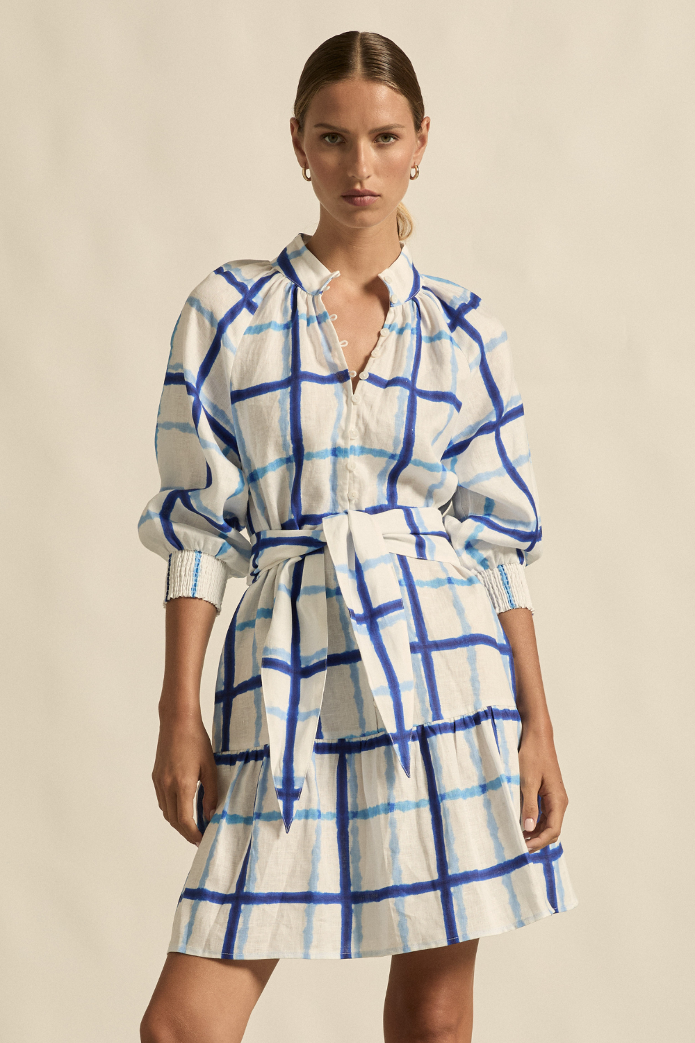 elated dress - azure check|  zoe kratzmann| considered design