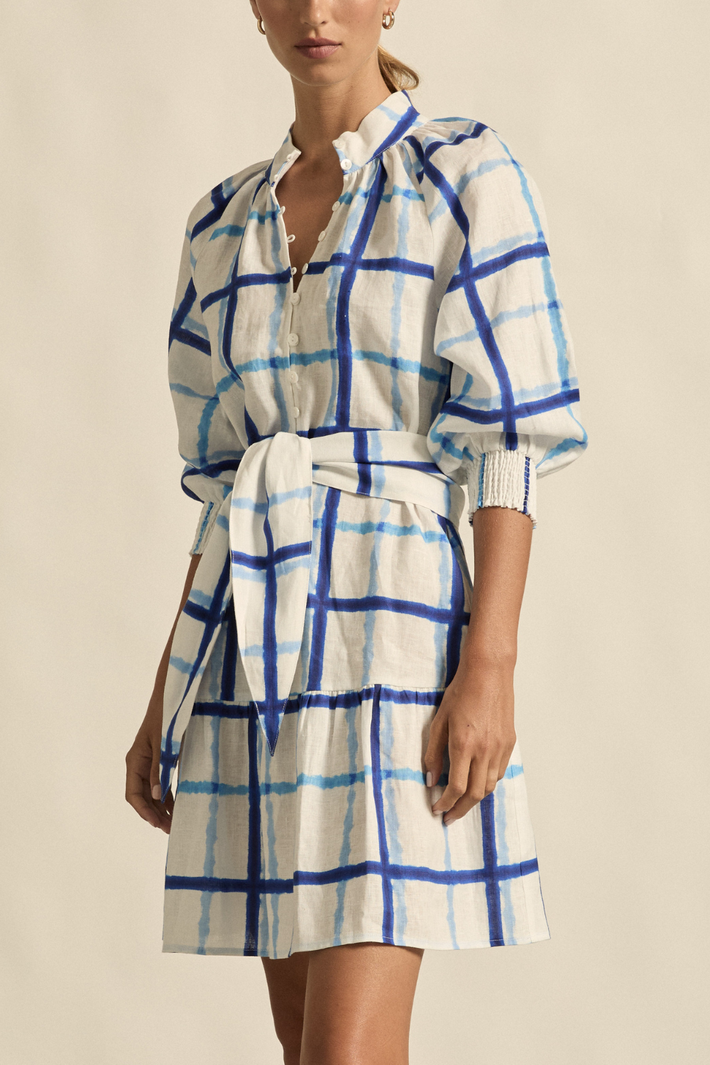 elated dress - azure check|  zoe kratzmann| considered design