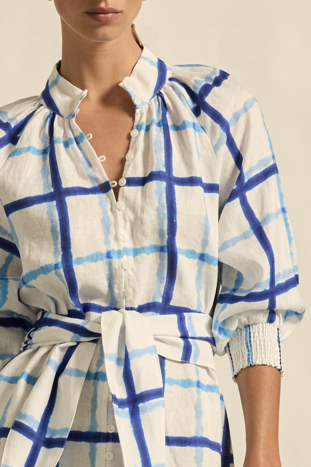 elated dress - azure check|  zoe kratzmann| considered design