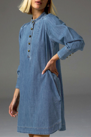 elocution dress - light washed denim