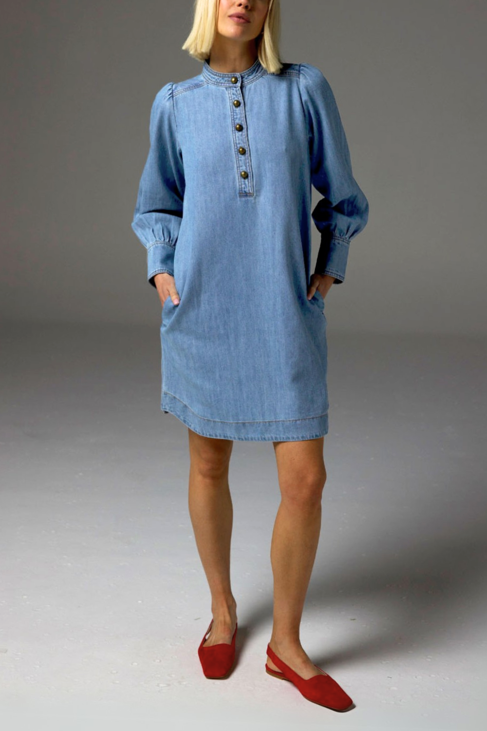 andmary Zoe おしえ fur mini dress