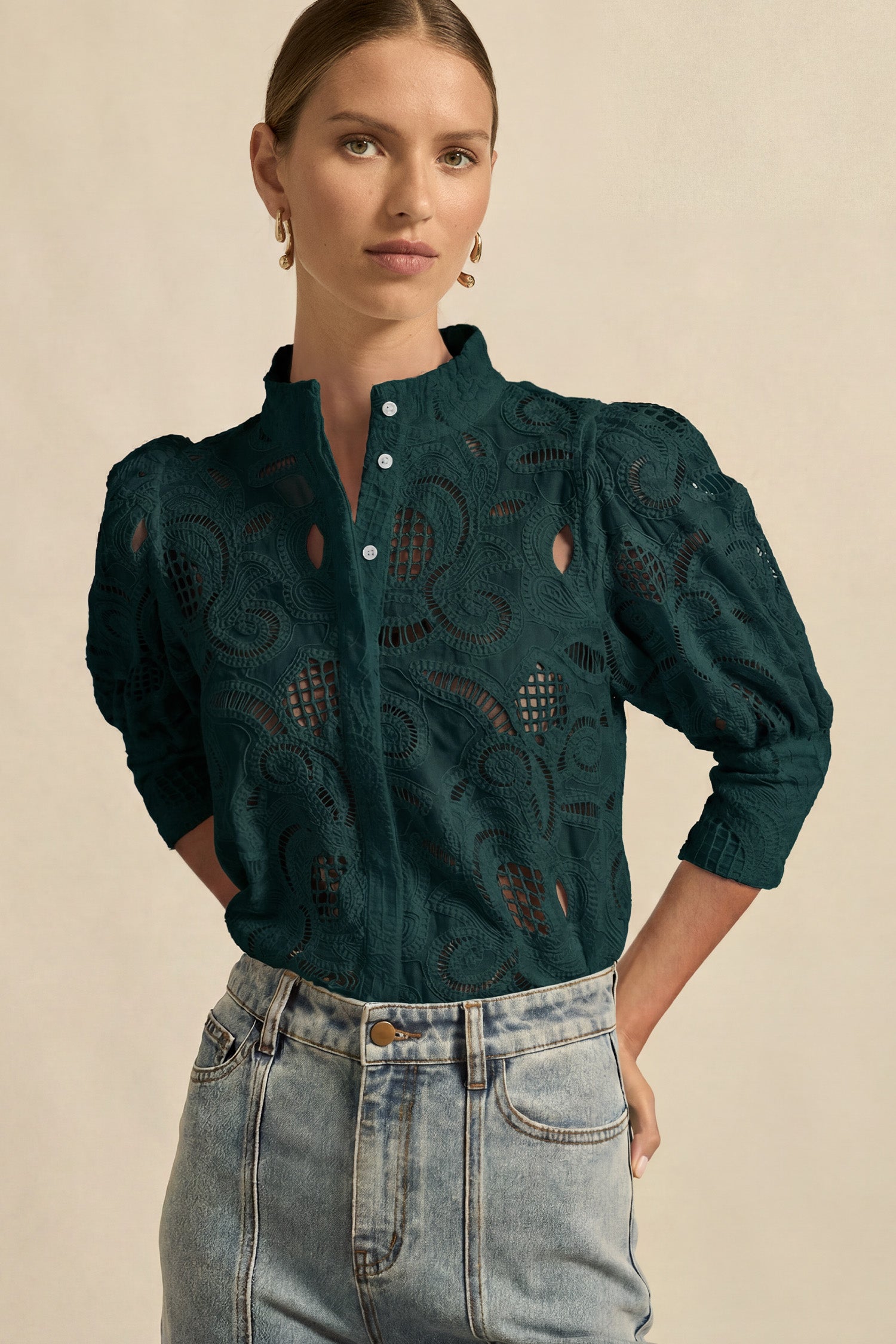 mantra top  - emerald