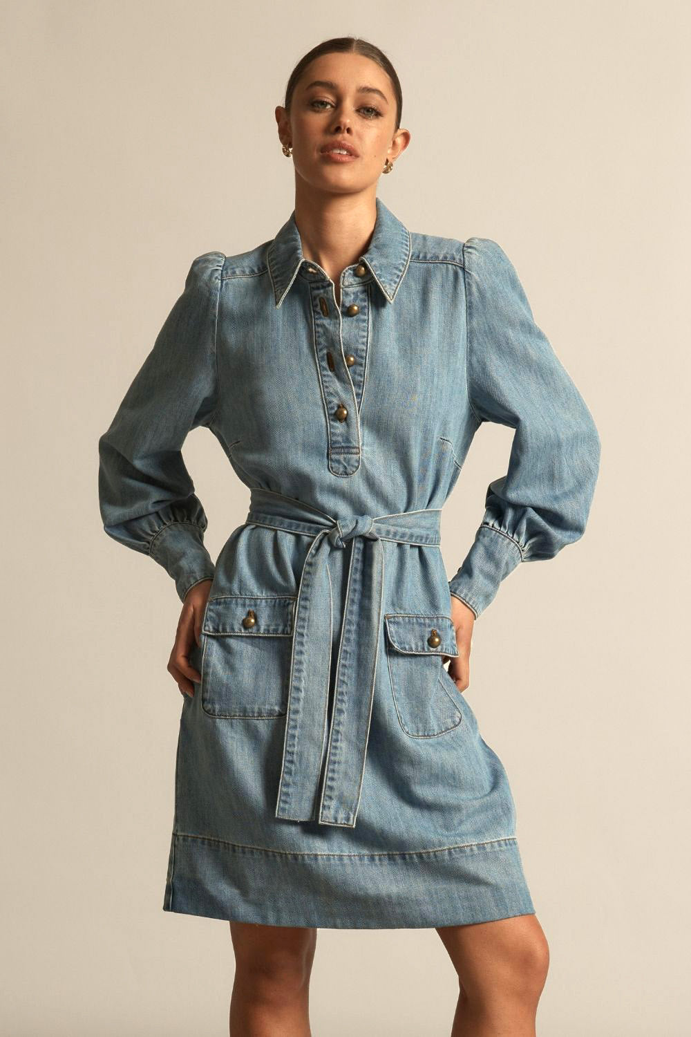 Opal dress - light washed denim