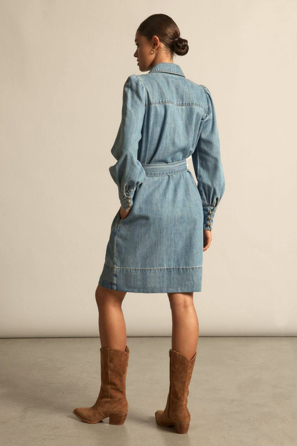 Opal dress - light washed denim