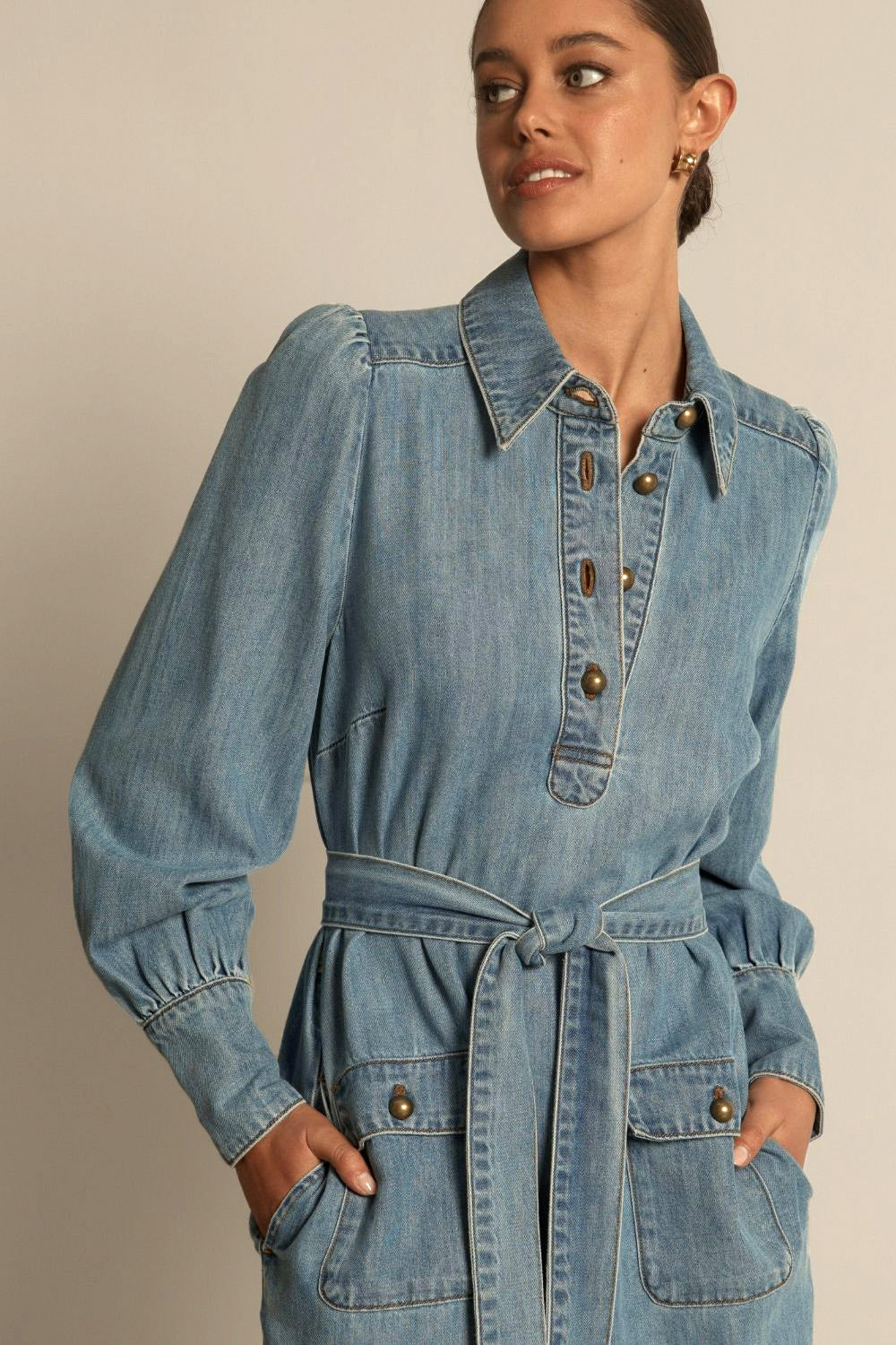 Opal dress - light washed denim