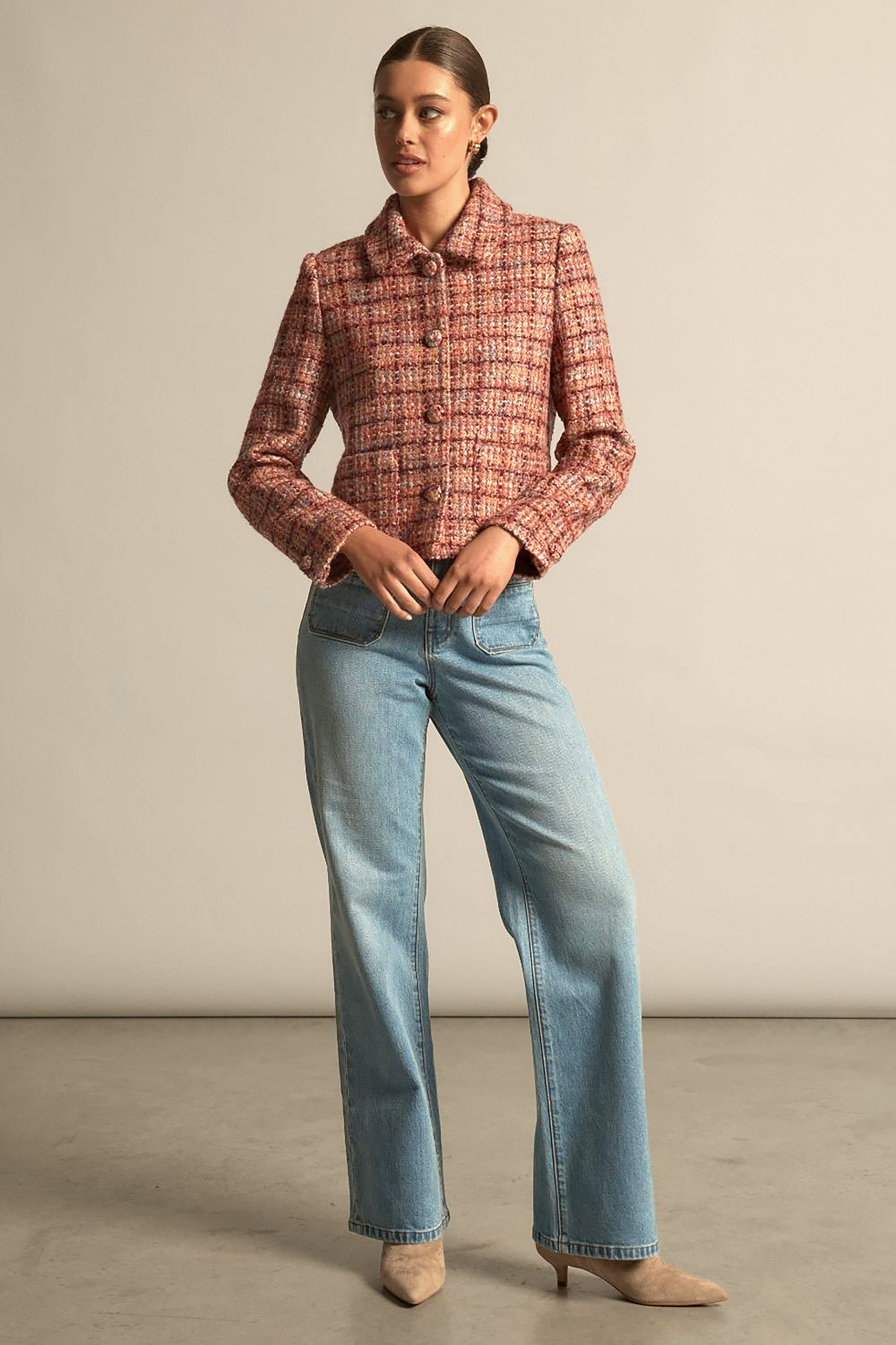 Plume jacket - Berry Check