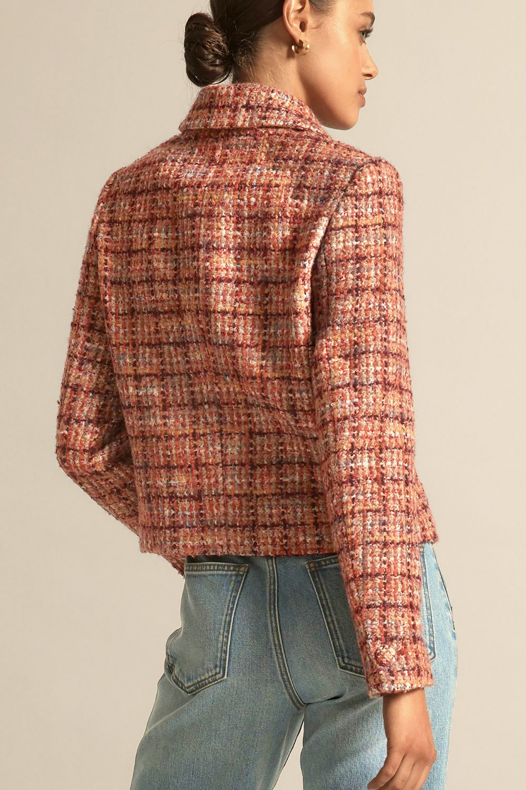 Plume jacket - Berry Check