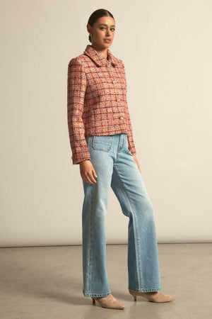 plume jacket - berry boucle