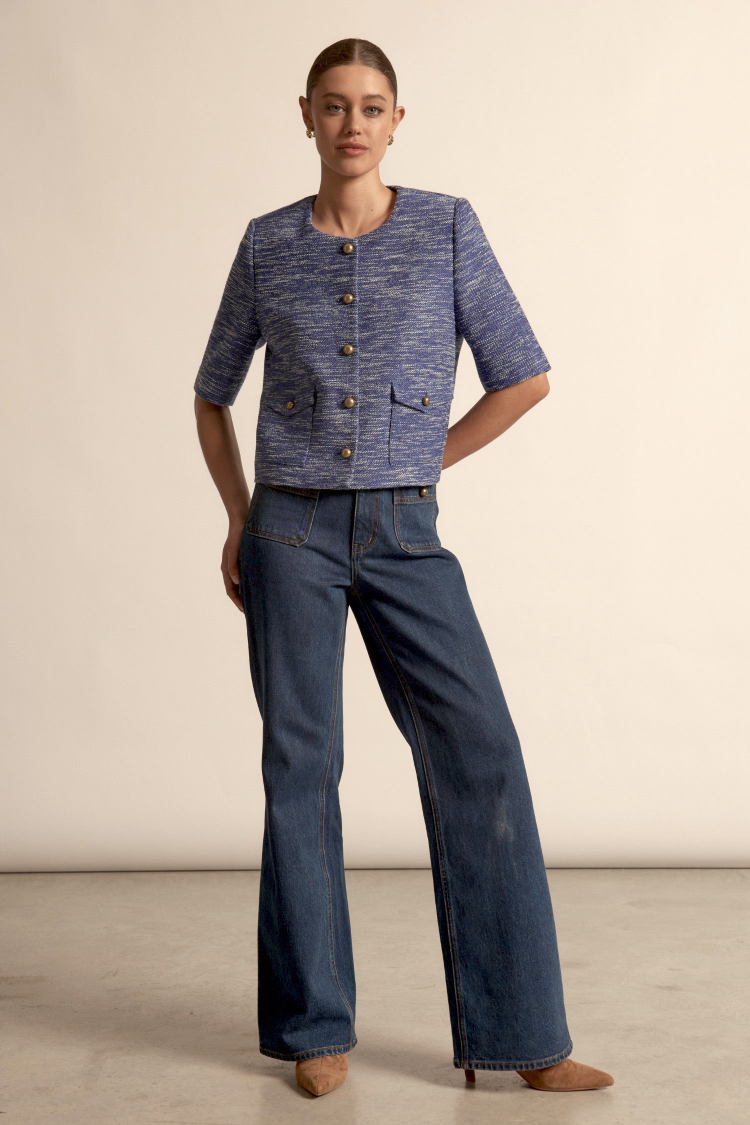 flare jacket - sapphire|  zoe kratzmann| considered design