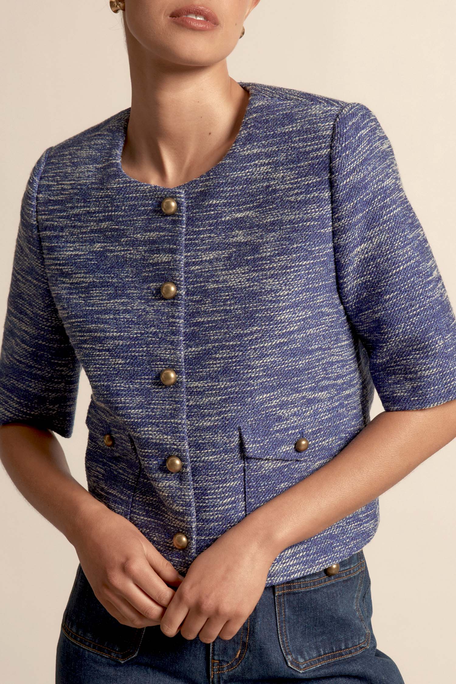 flare jacket - sapphire|  zoe kratzmann| considered design