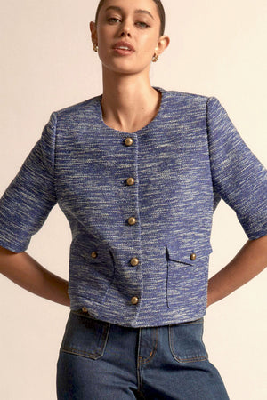 flare jacket - sapphire|  zoe kratzmann| considered design