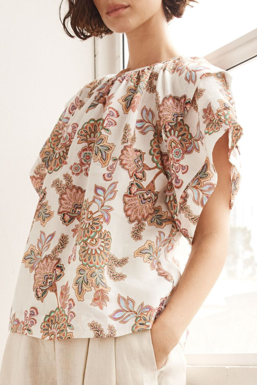 flout top - k'gari cream