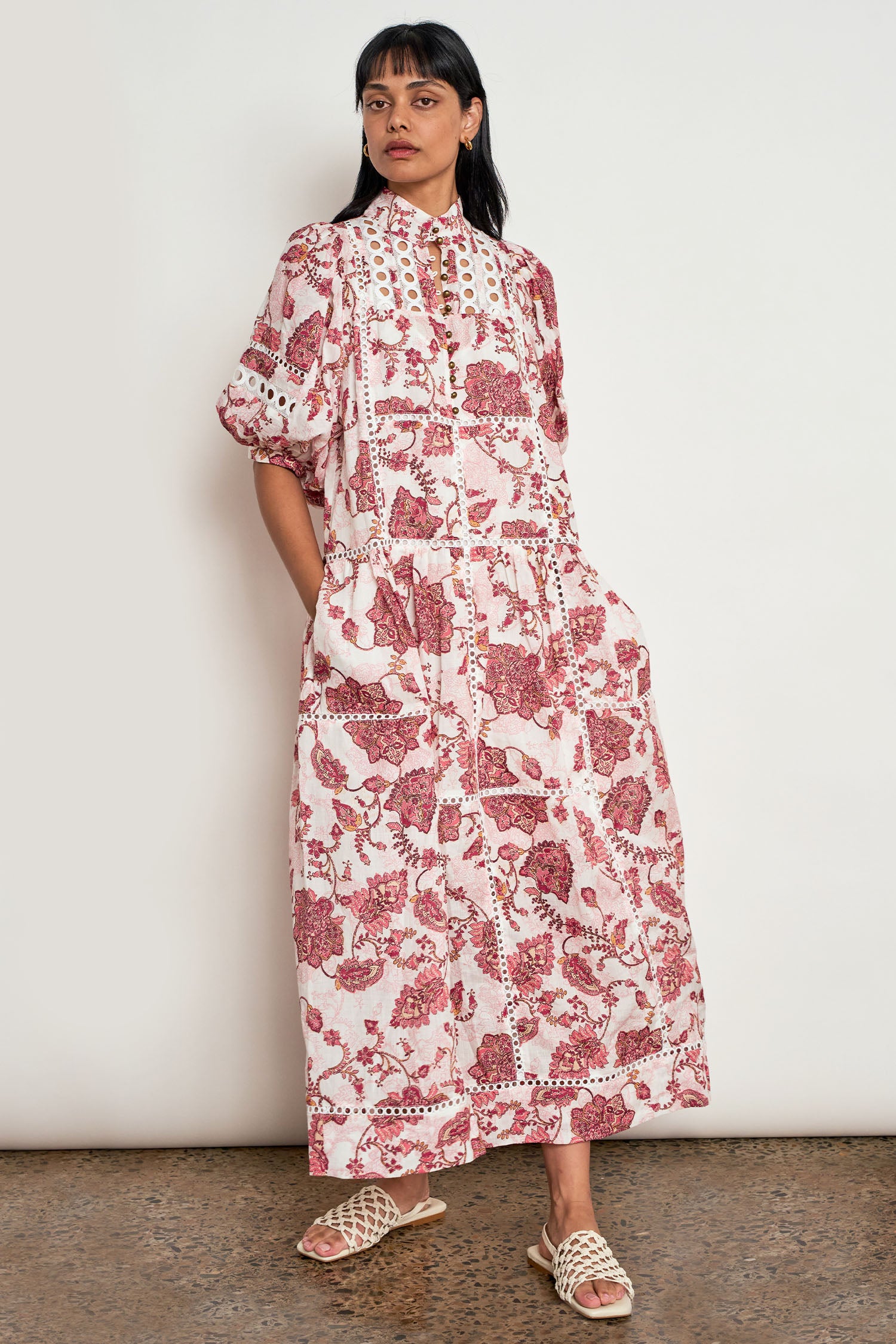 flutter dress - rose paisley