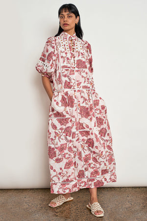 flutter dress - rose paisley