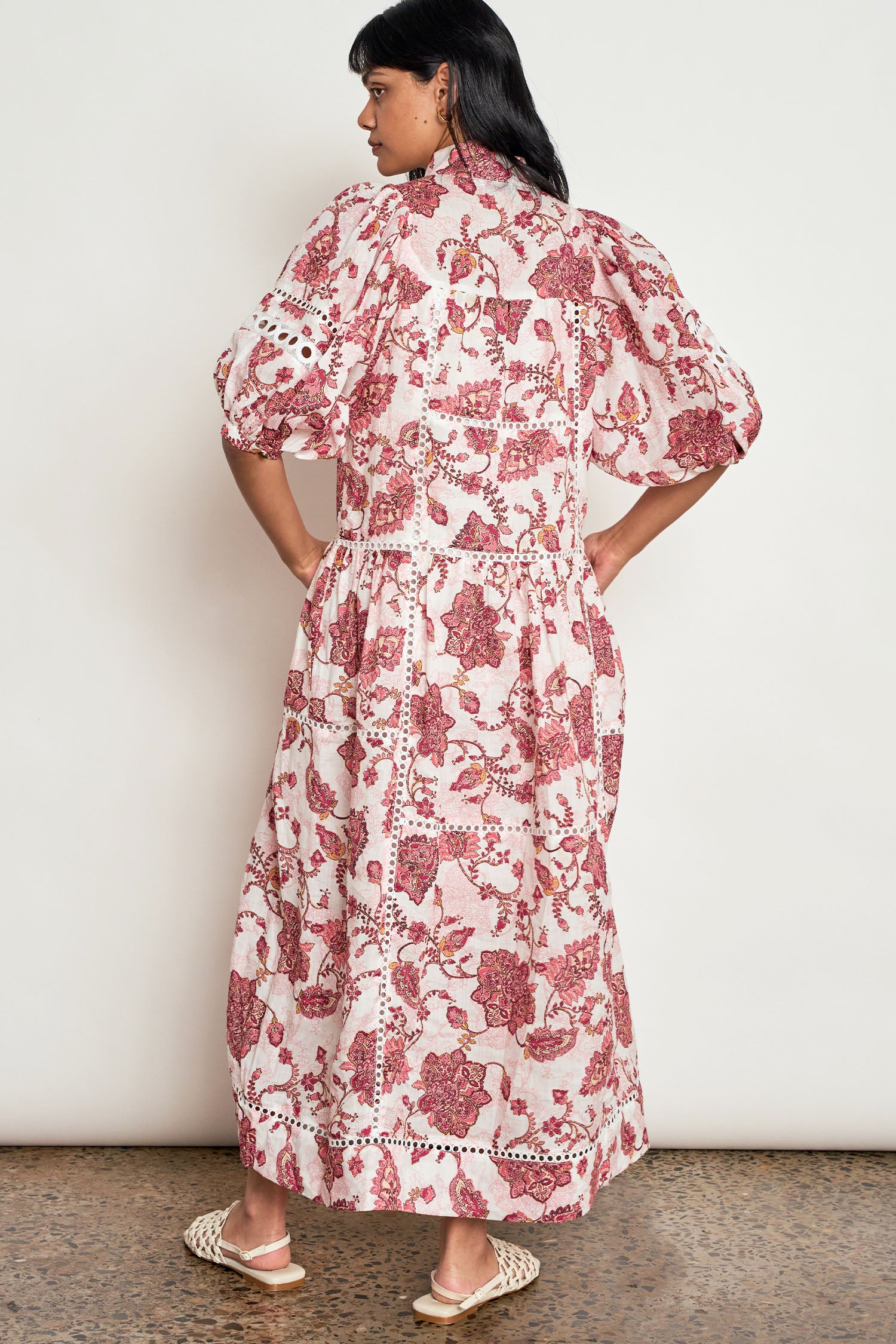 flutter dress - rose paisley