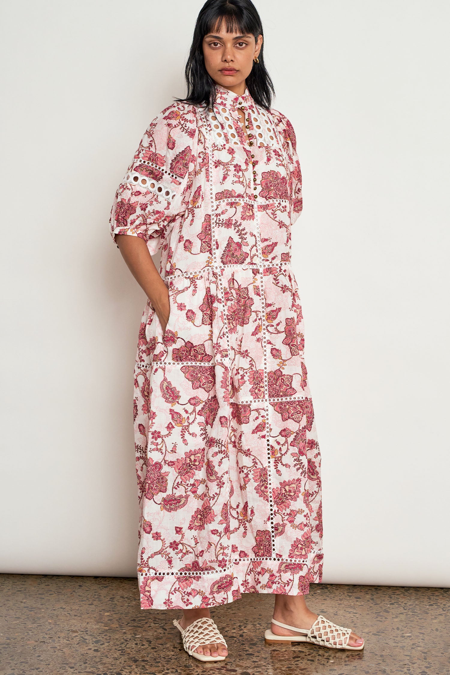 flutter dress - rose paisley