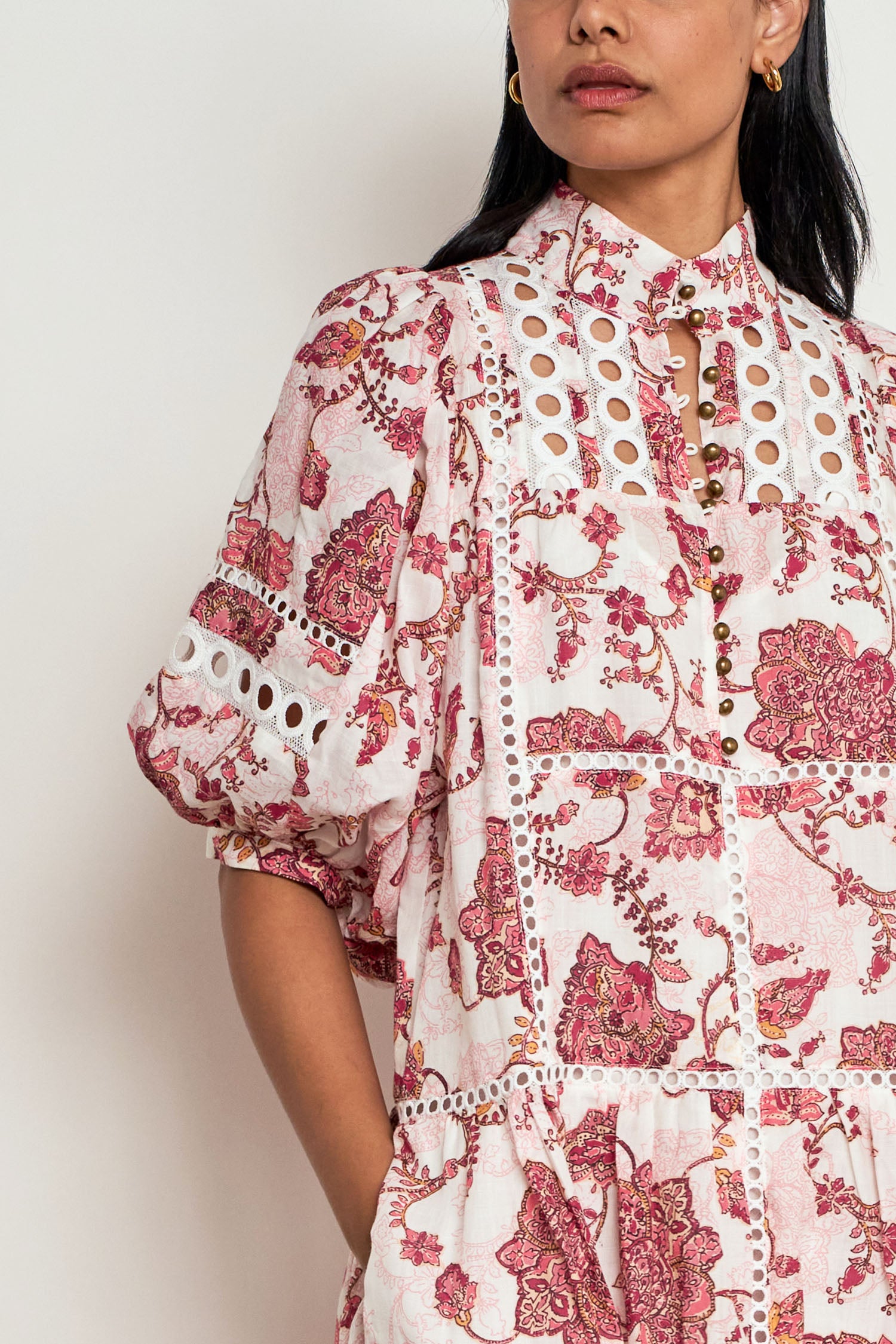 flutter dress - rose paisley