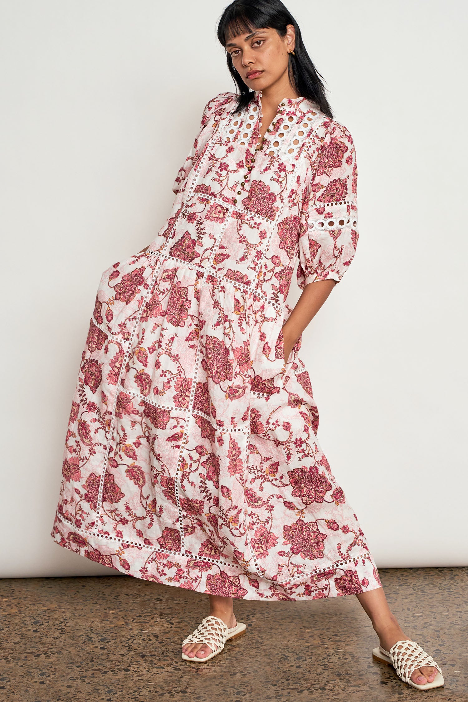 flutter dress - rose paisley